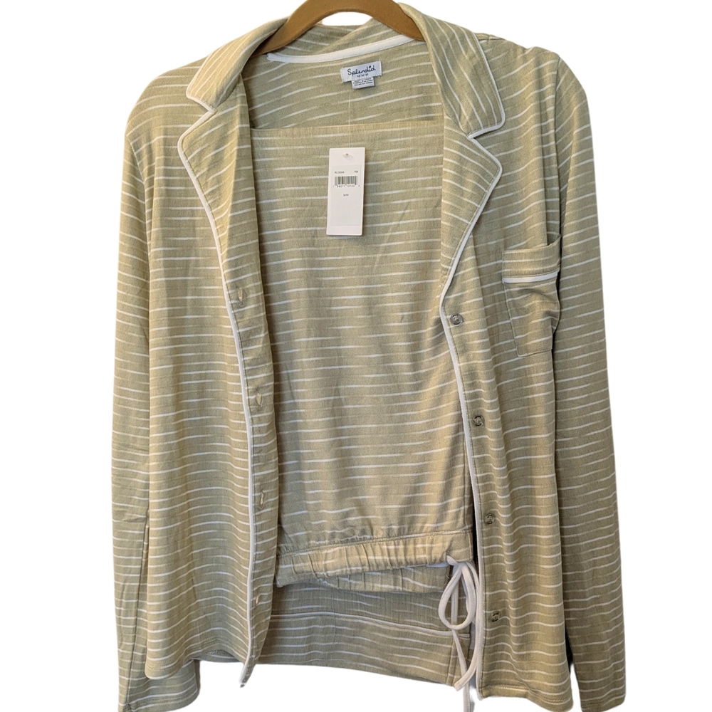 NWT Splendid Tan Striped Pajama Set